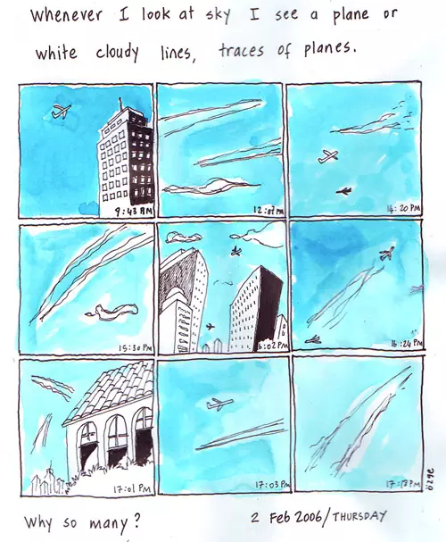 Whenever I look at sky I see a plane or white cloudy lines, traces of planes. Why so many.