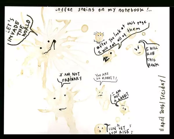 Coffee stains on my notebook!..