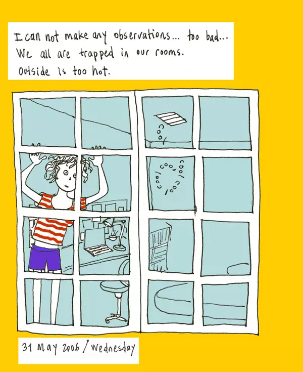 I can not make any observations... too bad... We are all trapped in our rooms. Outside is too hot.