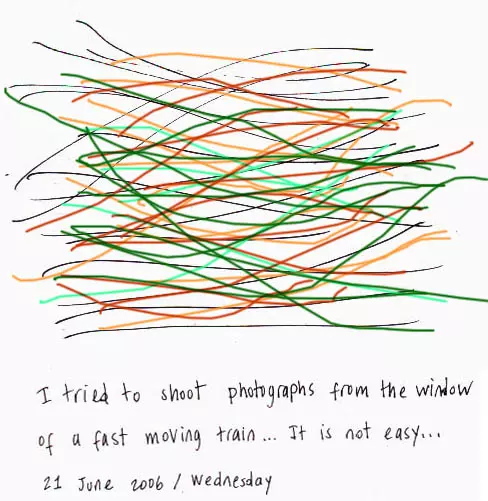 I tried to shoot photographs from the window of a fast moving train... It is not easy...