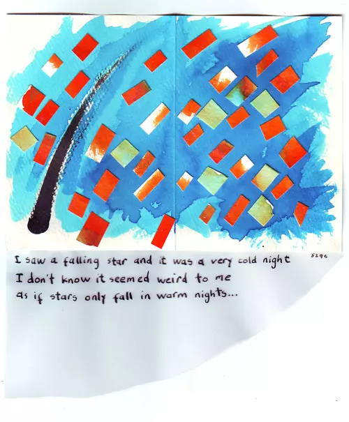 I saw a falling star and it was a very cold night I don't know how it seemed weird to me as if stars only fall in warm nights...