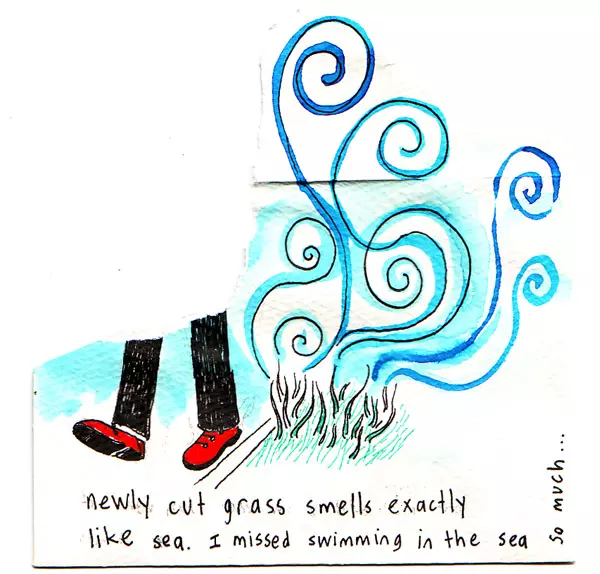 newly cut grass smells exactly like sea. I missed swimming in the sea so much...