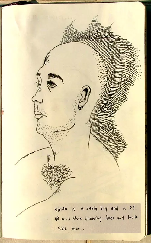 Sinan is a cabin boy and a DJ. and this drawing does not look like him...