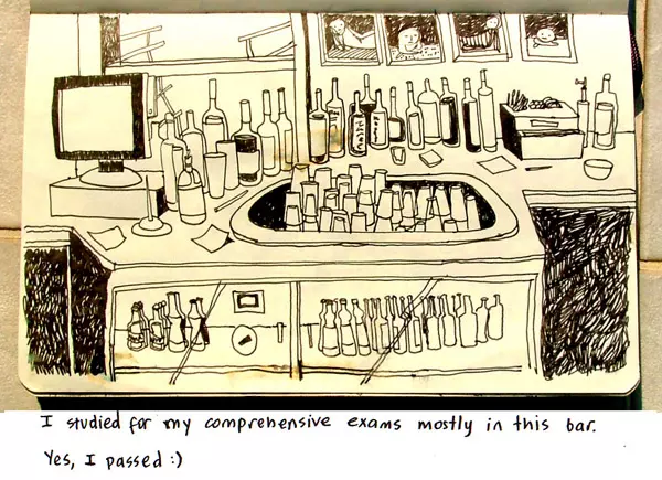 I studied for my comprehensive exams mostly in this bar. Yes, I passed :)