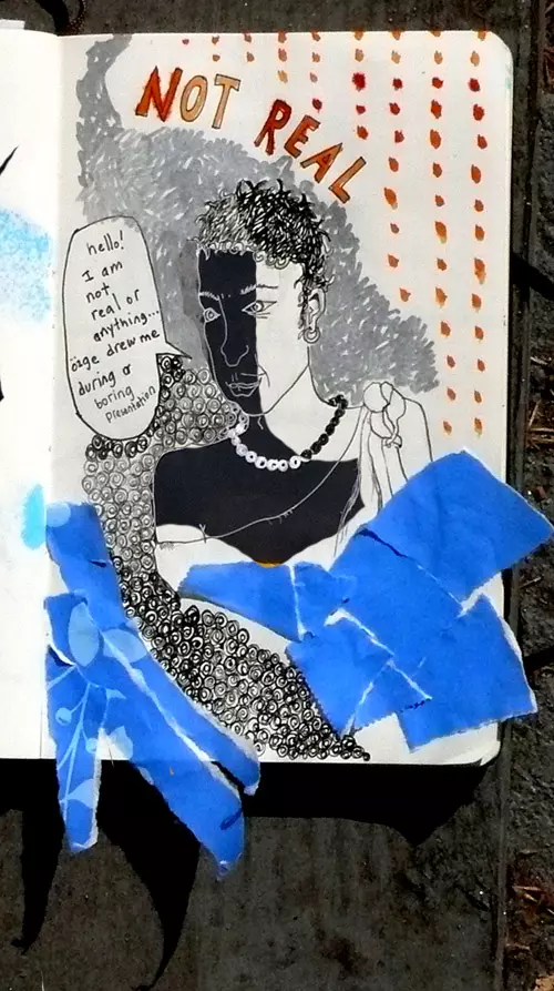 Not Real "hello! I am not real or anything... özge drew me during a boring presentation"