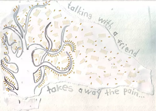 talking with a friend takes away the pain...