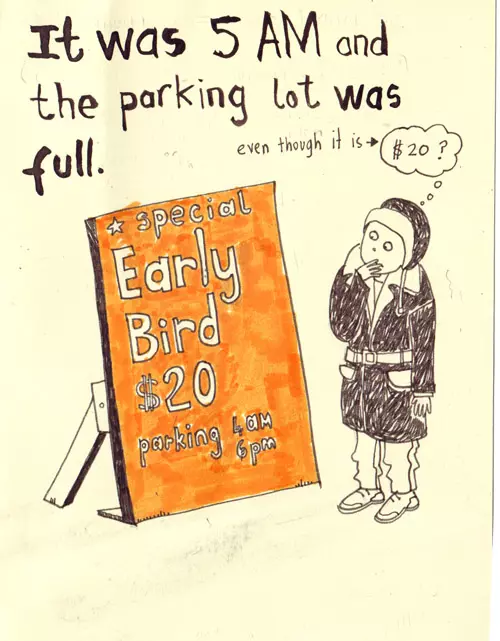 It was 5 AM and the parking lot was full. even though it is "$20" *special Early Bird $20 parking 4am 6pm