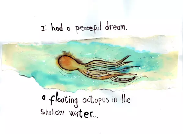 I had a peaceful dream. a floating octopus in the shallow water...