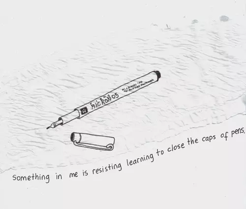 Something in me is resisting learning to close the caps of pens.