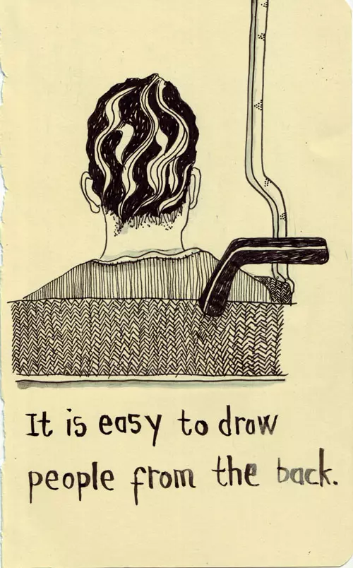 It is easy to draw people from the back.