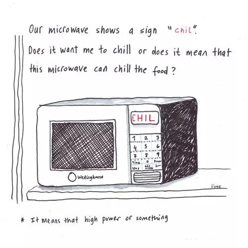 Our microwave shows a sign "chill". Does it want me to chill or does it mean that this microwave can chill the food? *It means something that high power or something