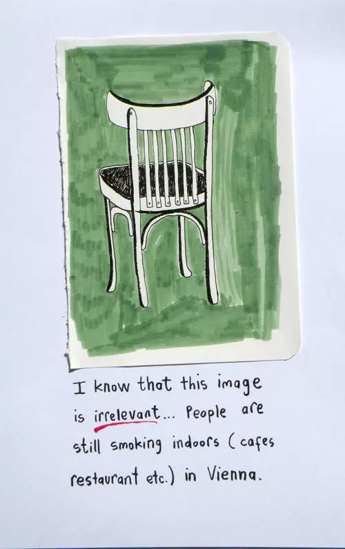 I know that this image is irrelevant... People are still smoking indoors (cafes restaurant etc.) in Vienna