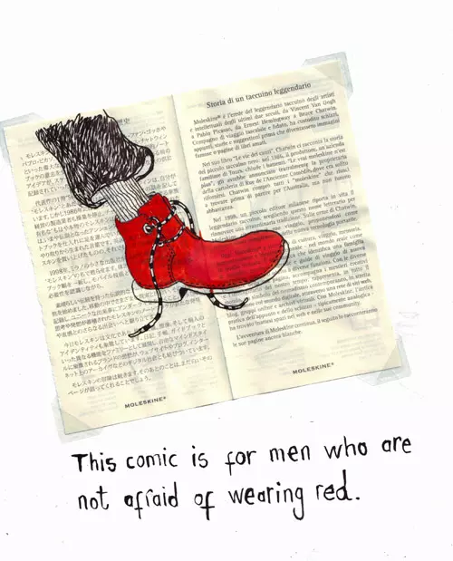 This comic is for men who are not afraid of wearing red.