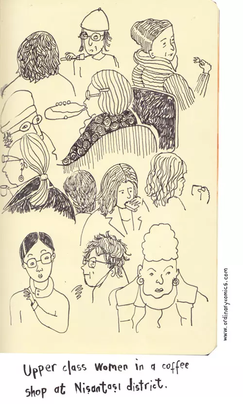 Upper class women in a coffee shop at Nisantasi district.
