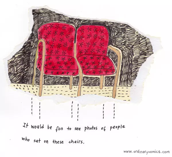 It would be fun to see photos of people who sat on these chairs. 
