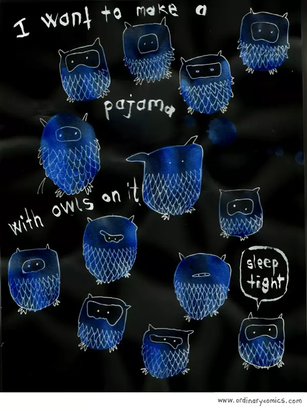 I want to make a pajama with owls on it "sleep tight"