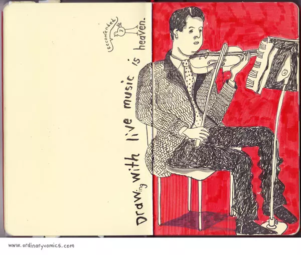 Drawing with live music is heaven.