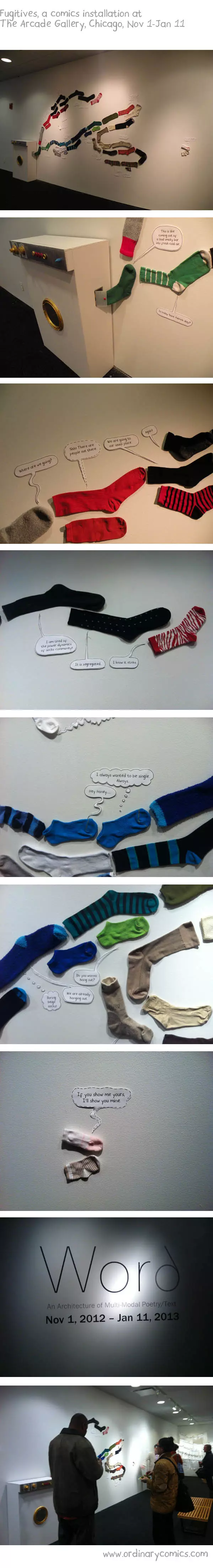 Fugitives, a comics installation at The Arcade Gallery, Chicago, Nov 1-Jan 11