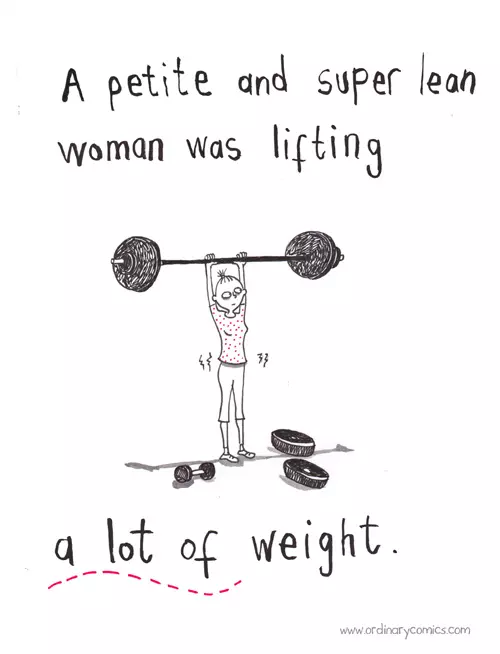 A petite and super lean woman was lifting a lot of weight. 