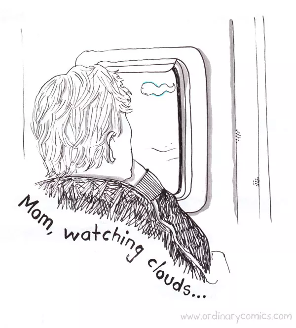 Mom watching clouds.