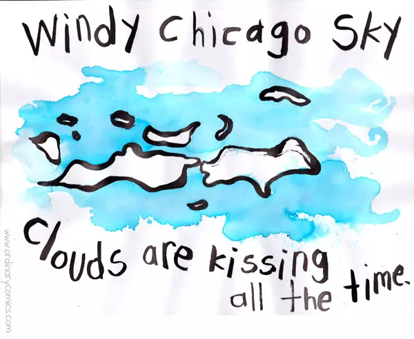 Windy Chicago sky Clouds are kissing all the time