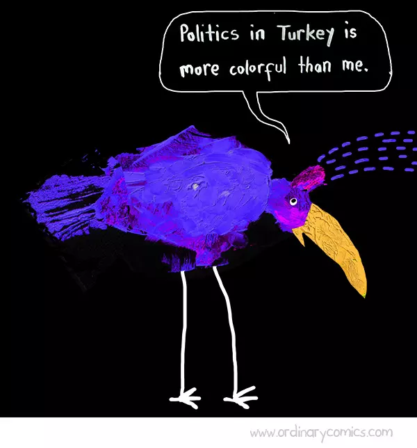 Politics in Turkey is more colorful than me.